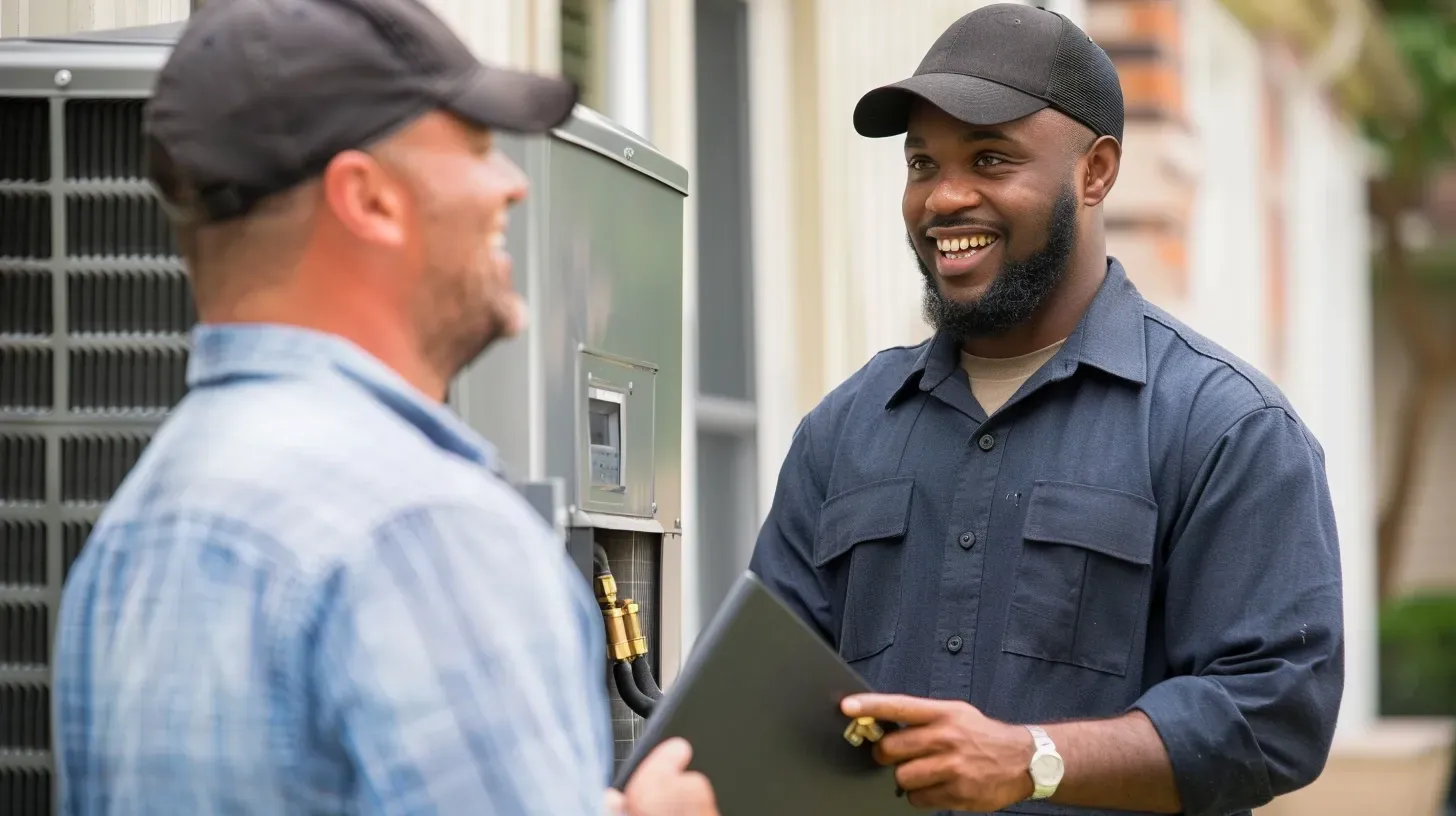 Home Electrification and Appliance Rebates (HEAR) and GA Home Energy Rebates (HER) programs being discussed by 2 men in hats