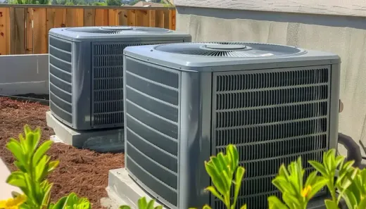 HVAC heating and air replacement at a house in Braselton, GA from Certified Comfort of Georgia. HVAC system on side of house