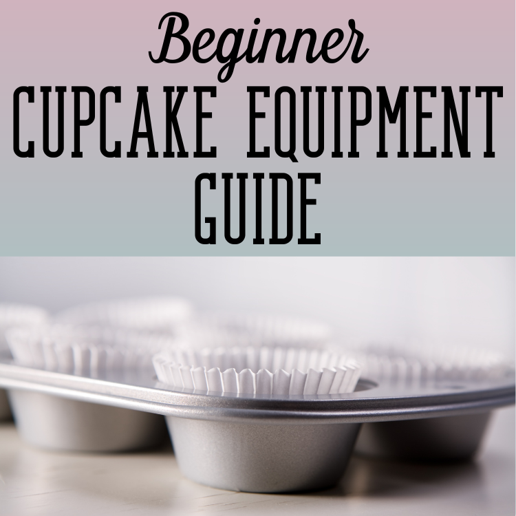 Beginner cupcake equipment guide with baking cups on a tray