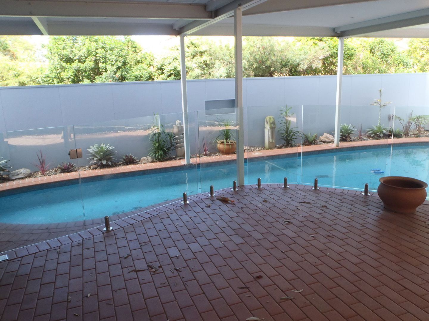 Glass Pool Fencing With Metal Posts, Metal Fabrication In Coffs Harbour