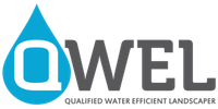 Logo featuring a blue water drop icon next to the letters 