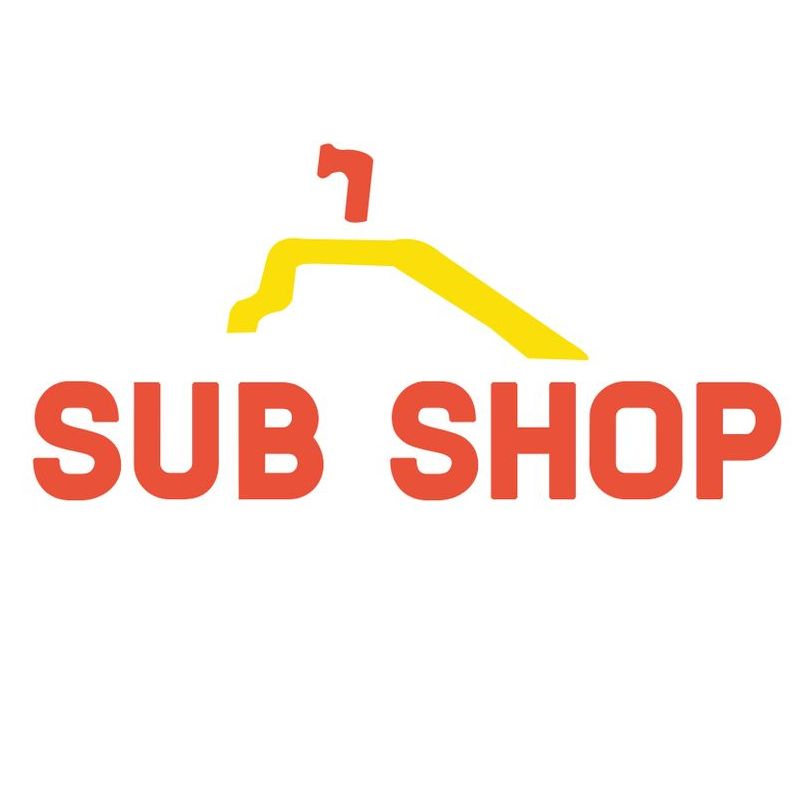 A red and yellow logo for sub shop