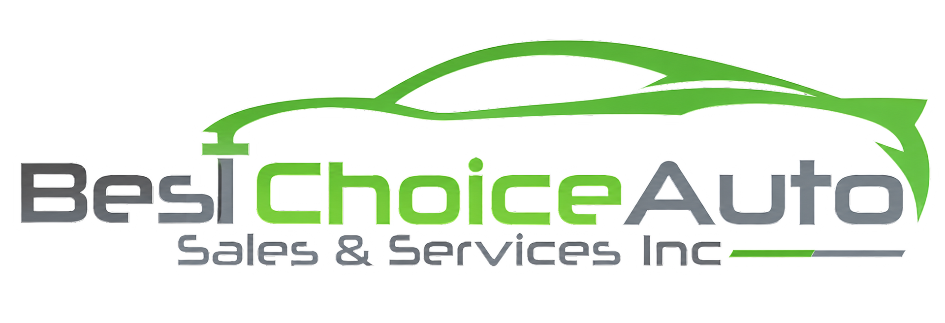 Best Choice Auto Sales & Services Inc. logo with green car outline and gray text.