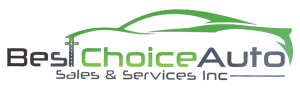 Best Choice Auto Sales & Services Inc. logo with green car outline and gray text.