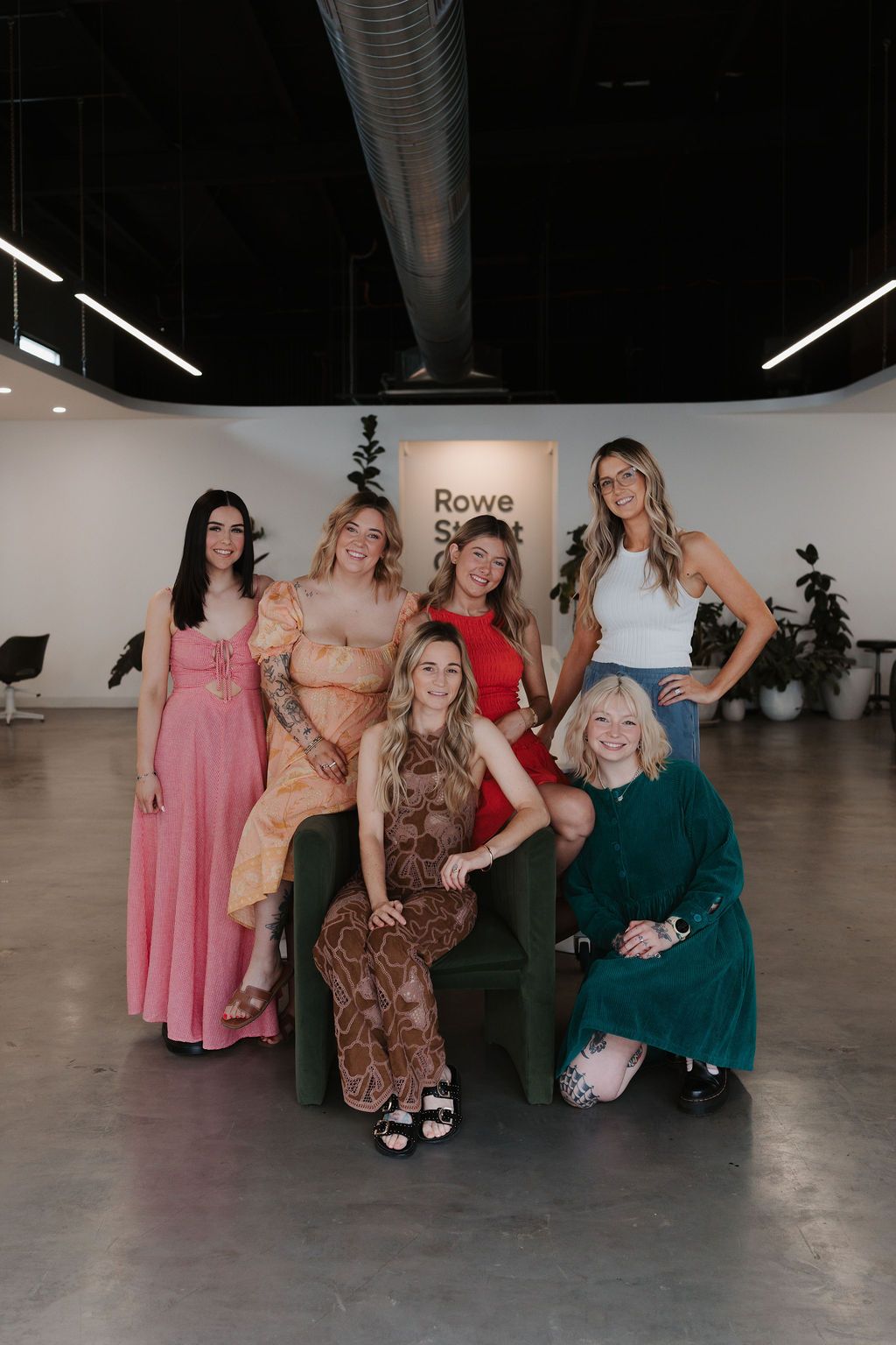 A Hair Salon With A Long Table And Chairs — Rowe Street Collective In Shepparton, VIC