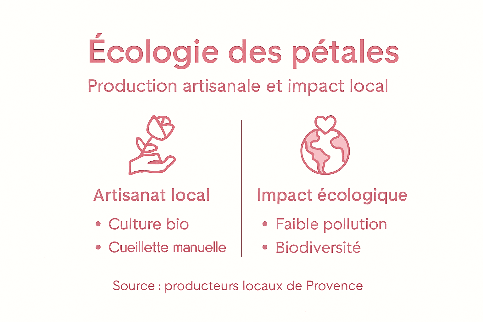 Infographie sur la fabrication artisanale et écologique des confettis floraux