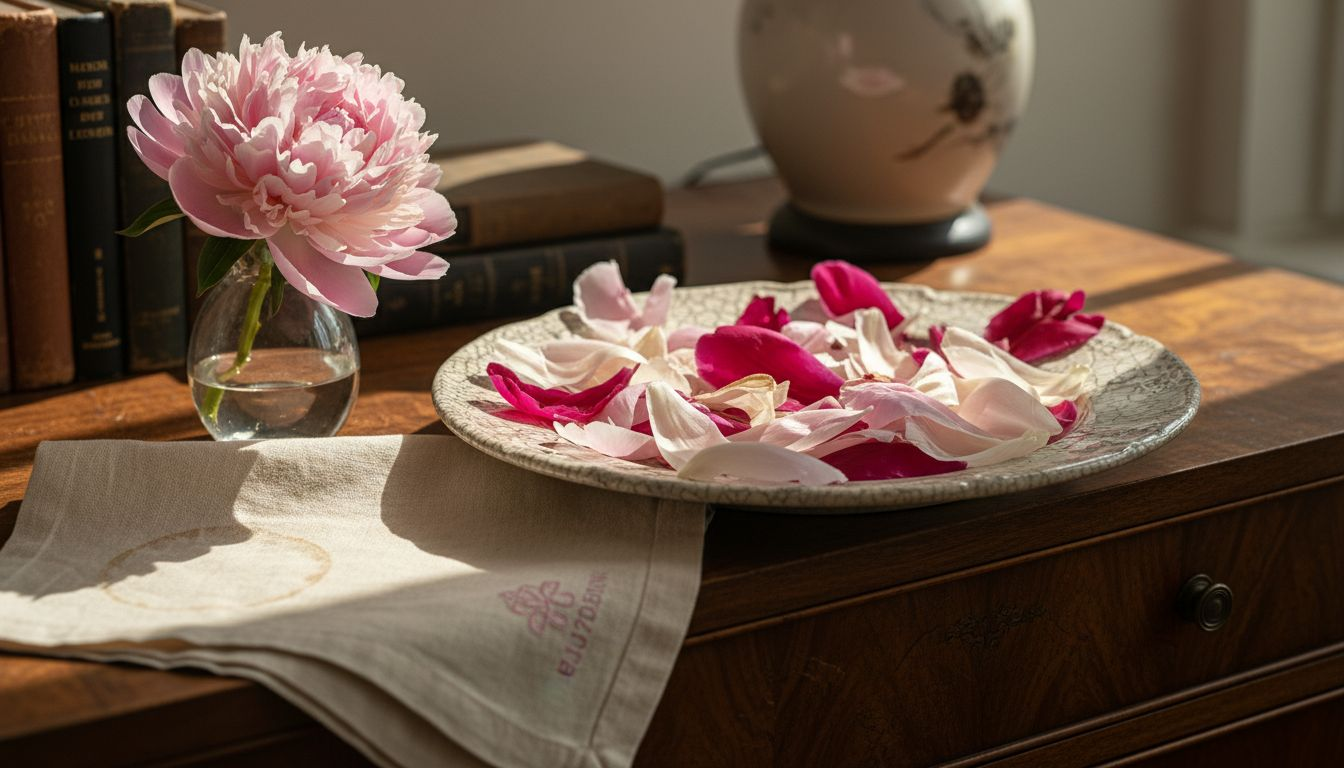 Pétales de pivoines séchées aux couleurs naturelles pour confettis de mariage