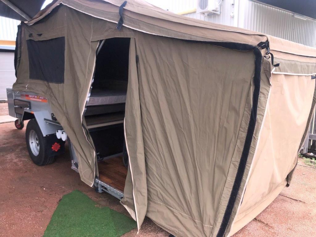 Beige Tented Camper Trailer for Your Outdoor Adventures — Ozzie Camper Trailers in Cairns, QLD