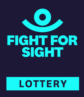 A logo for the fight for sight lottery