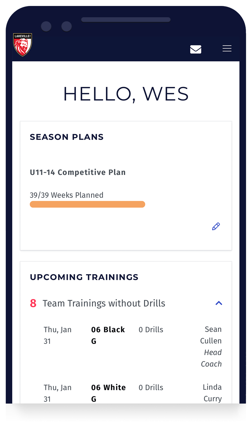 LSC PlayMetrics Software on a Phone
