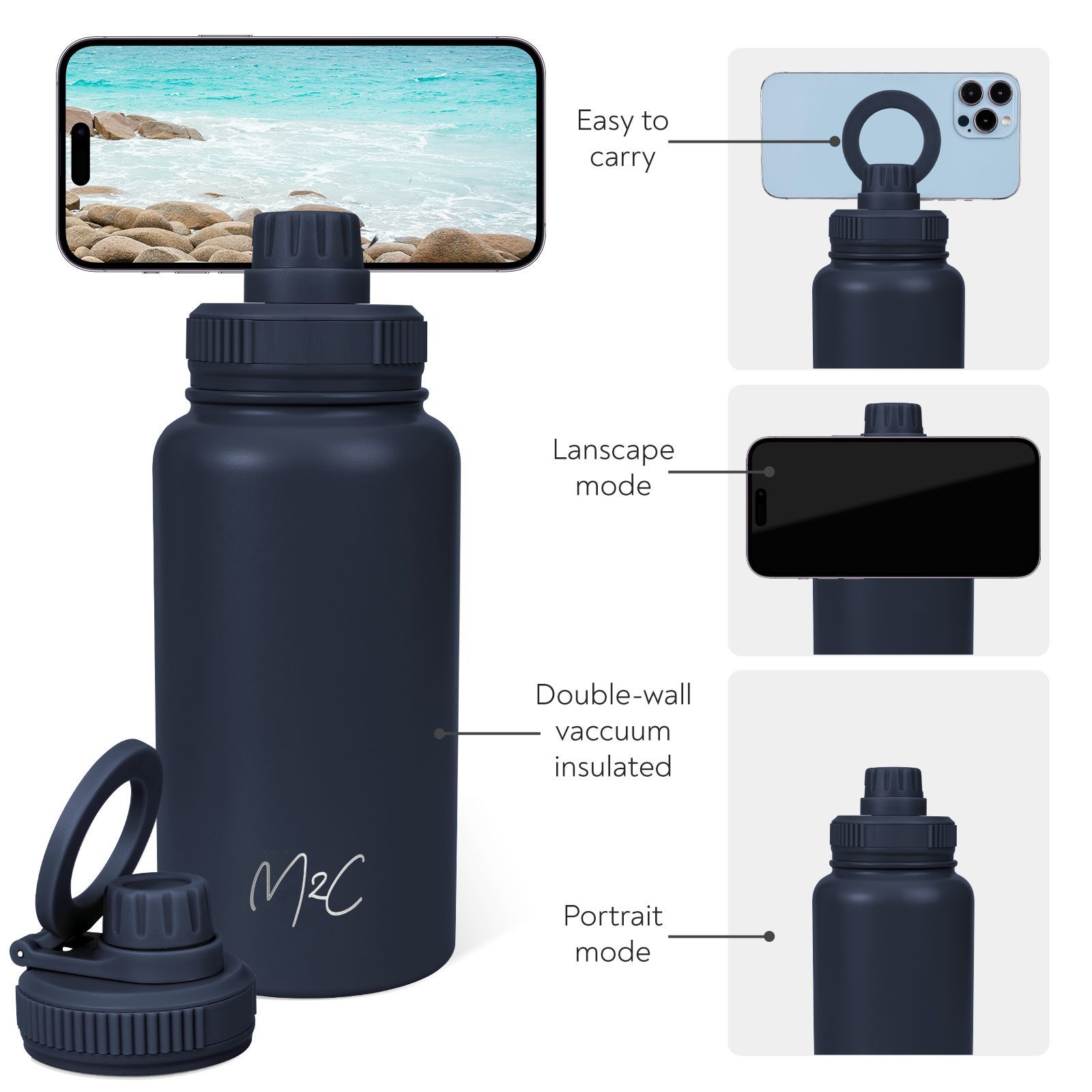 Water Bottle MagSafe  Phone positions - Blue