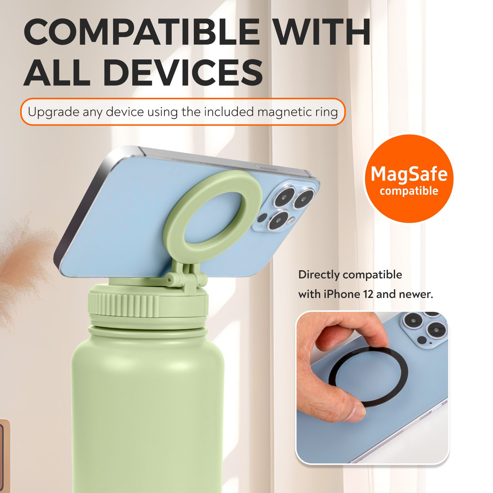 Water Bottle MagSafe Compatible - Green