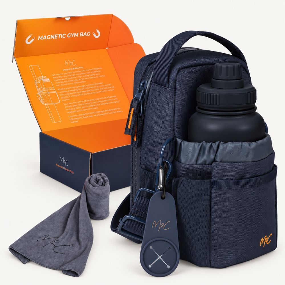 M2C Magnetic Bottle Bag M2C Magnetic Bottle Bag die met ingebouwde magneten aan fitnessapparatuur hangt
