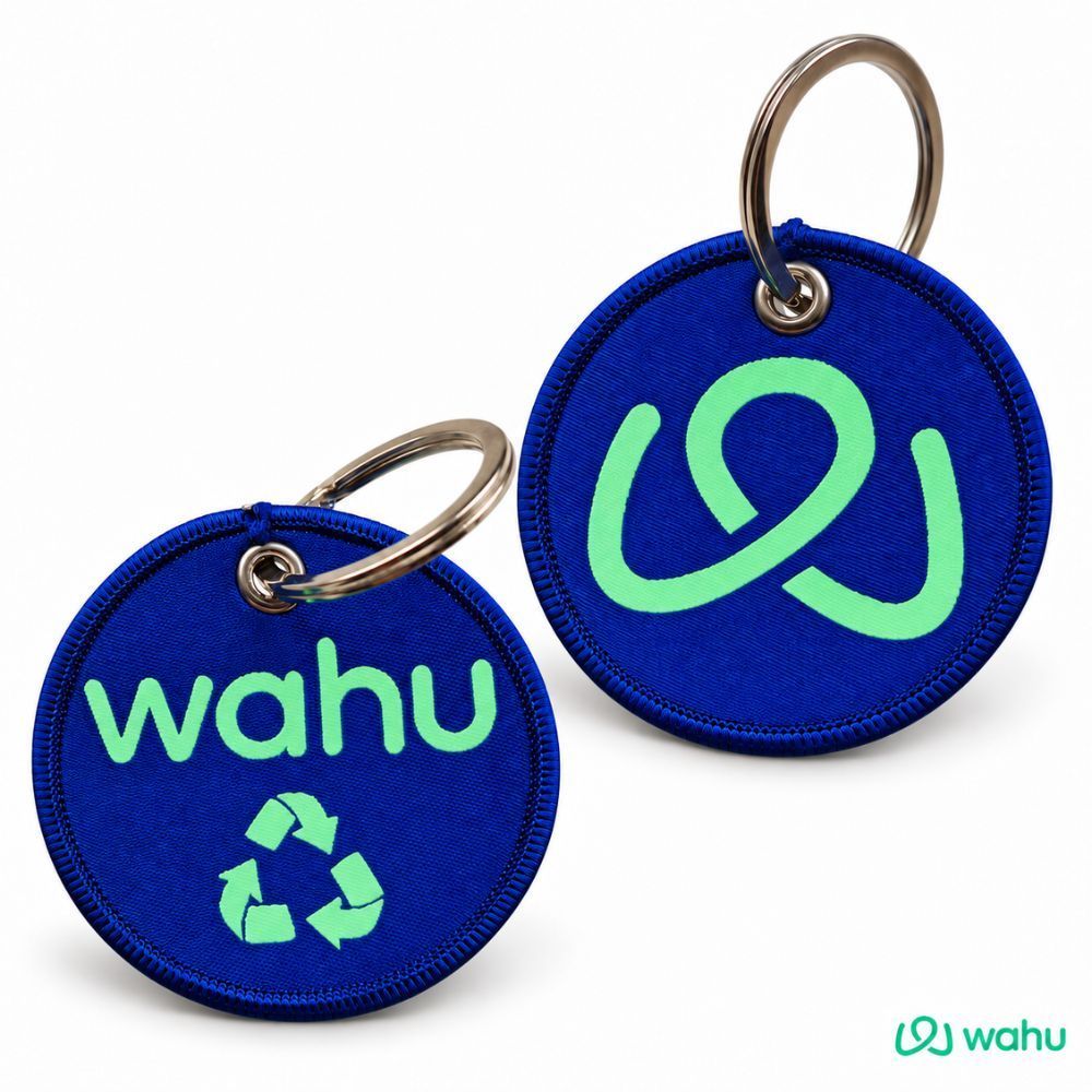 Woven Wahu keychains made from recycled PET Woven Wahu keychains made from recycled PET