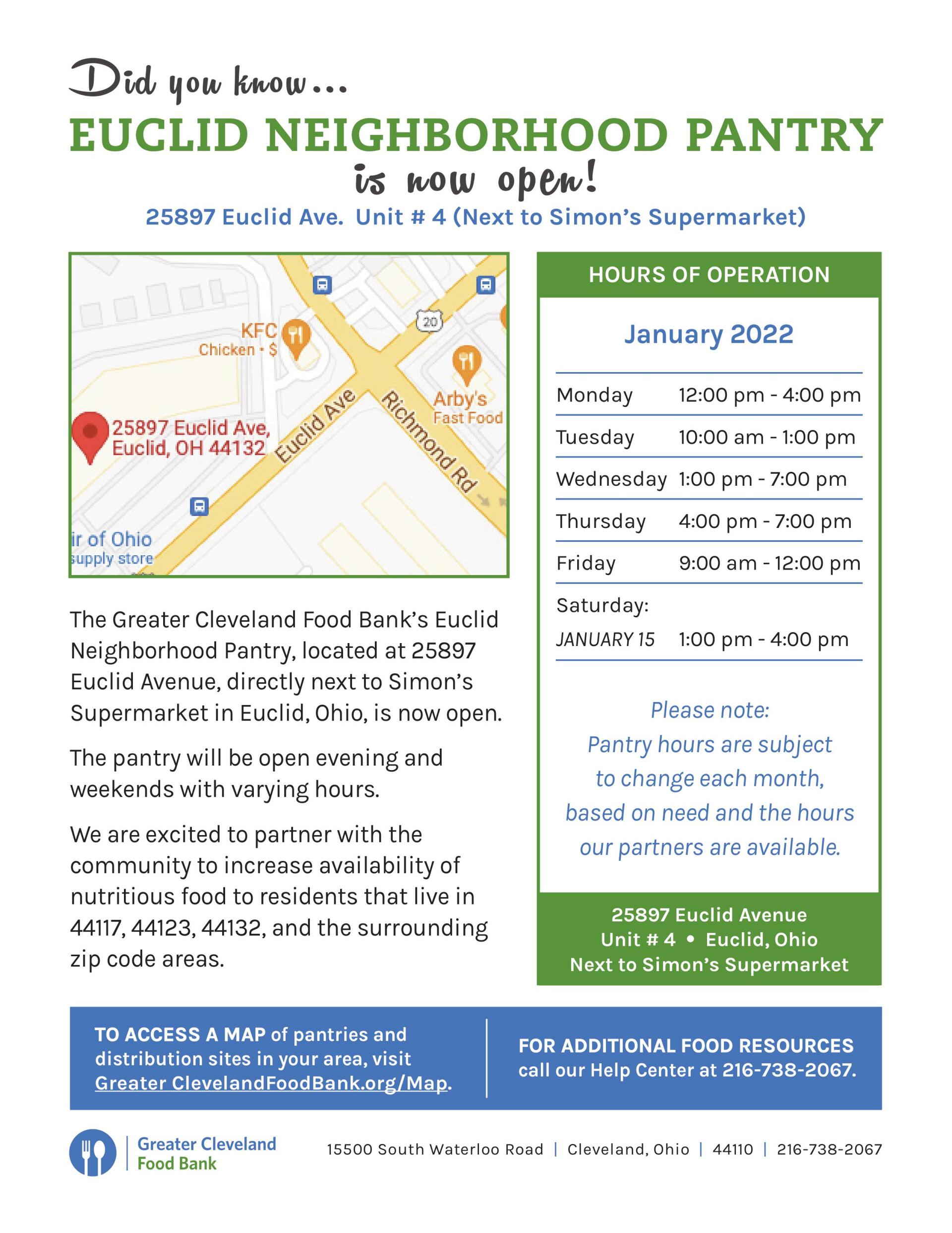 Food Bank Hours Food Donation and Food Assistance in Euclid, Ohio