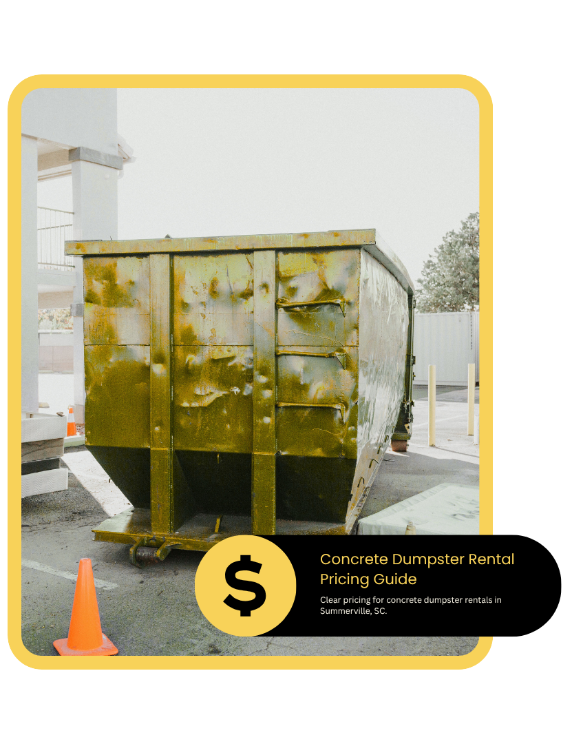 Residential dumpster rental for a garage cleanout in Summerville