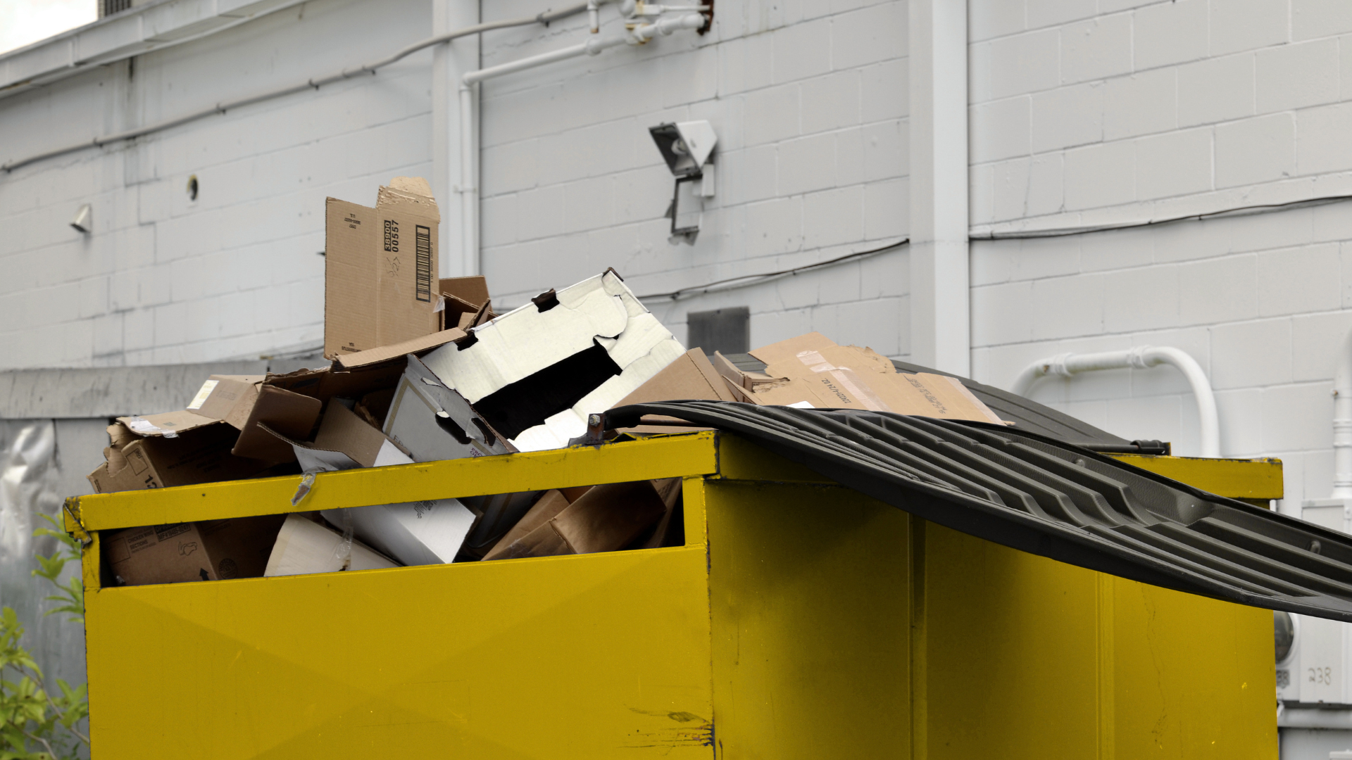 Construction dumpster rental placed at residential home renovation site