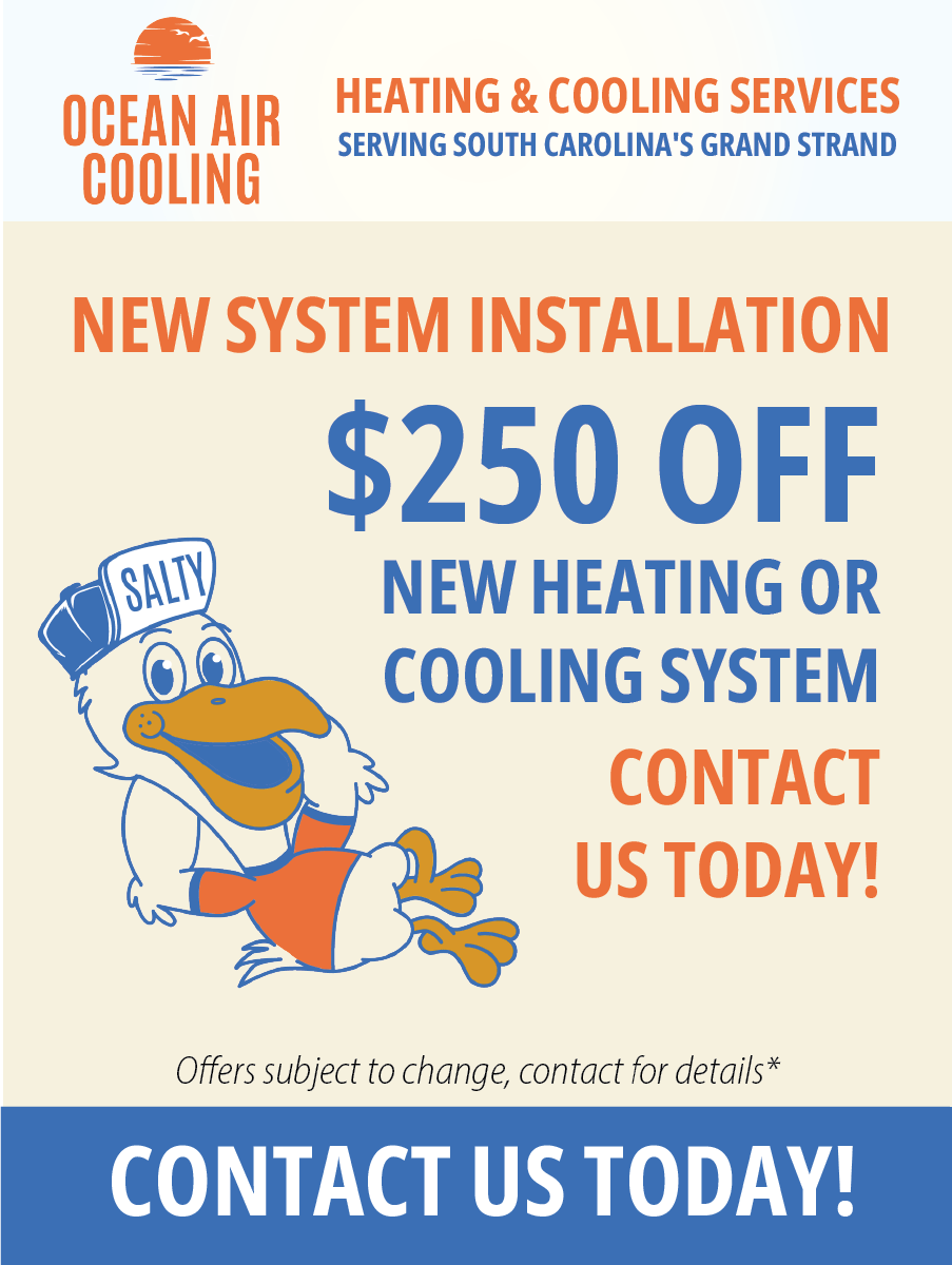 $150 off a new heating or cooling system in Myrtle Beach, SC