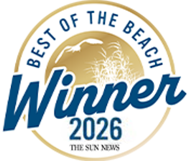 Carolina Forest Chronicle Readers’ Choice Award 2025 gold plaque with myhorrynews.com branding