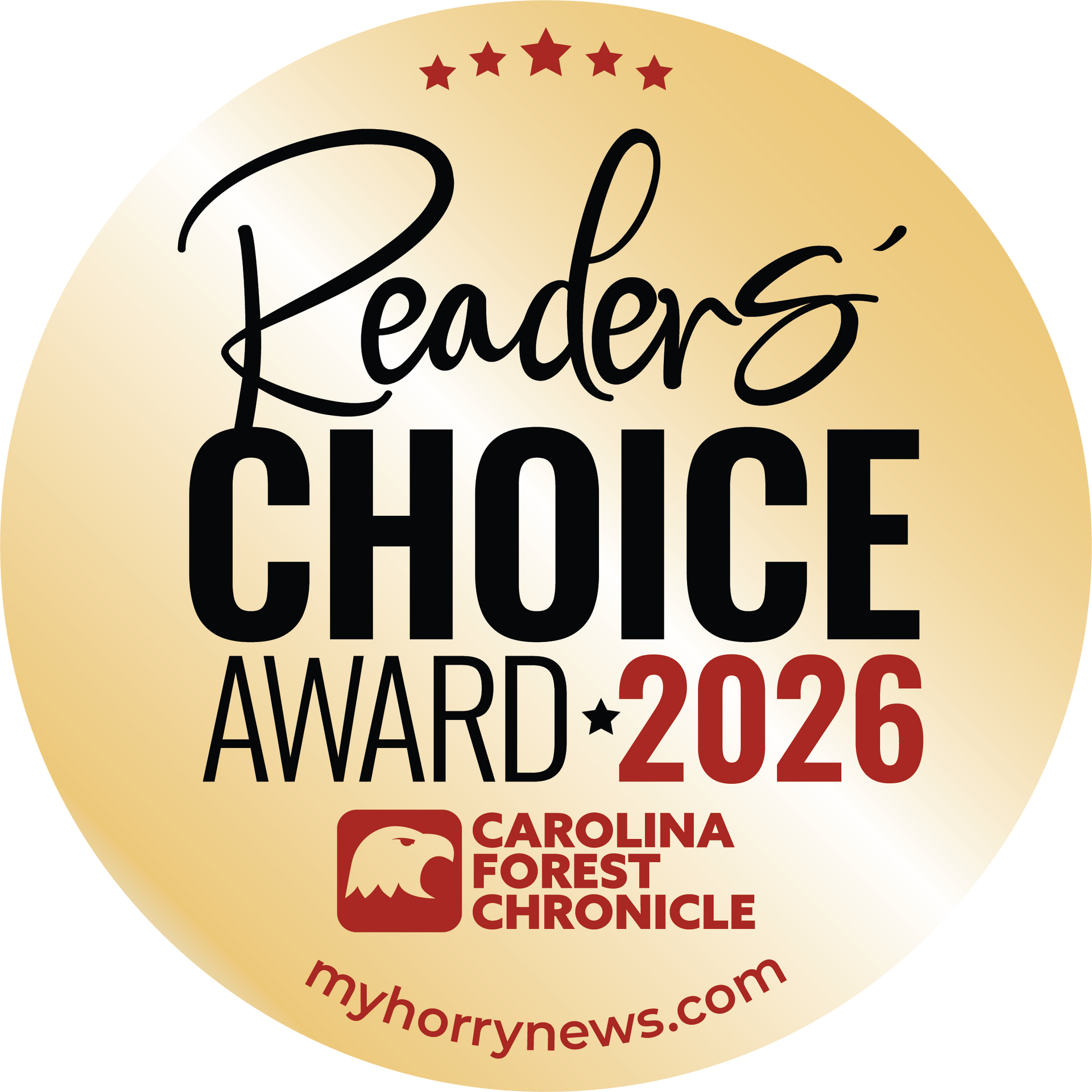 MyHorryNews Readers’ Choice Award 2026 badge with gold background and blue stars