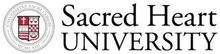 The logo for sacred heart university is shown on a white background.