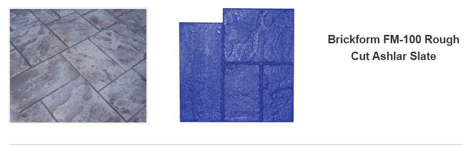 Concrete stamped pattern, Brickform FM 100 Rough Cut Ashlar Slate.
