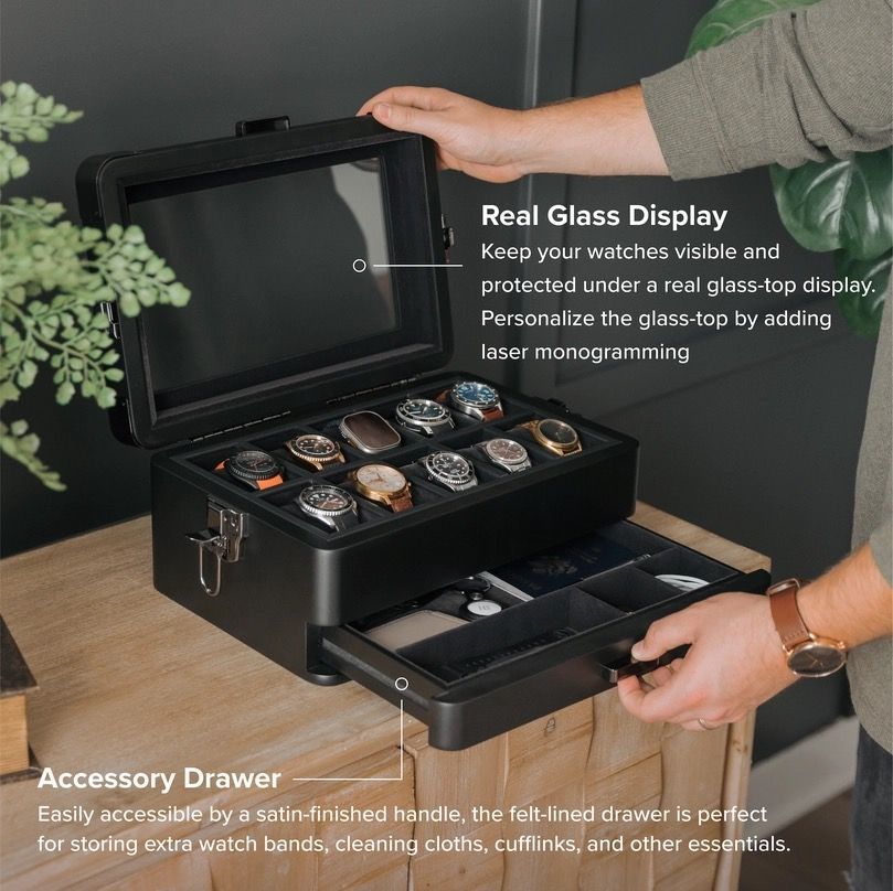 Black Edition Military Watch Box - 10 Slot