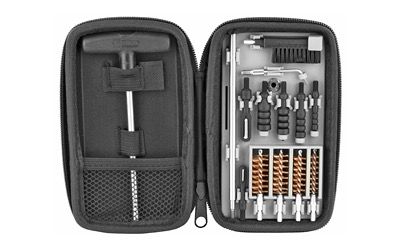 Tipton, Compact Pistol Cleaning Kit, For Pistol Calibers .22-.45, Cleaning Pick, Nylon Brush, Cleaning Rod, Soft Carry Case