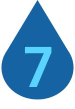 Water drop icon with the #7 on it.