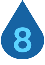 Water drop icon with the #8 on it.
