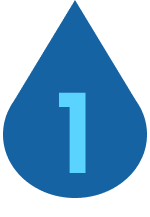 Water drop icon with the #1 on it.