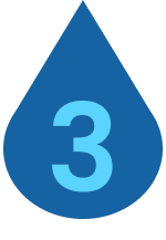 Water drop icon with the #3 on it.