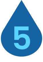 Water drop icon with the #5 on it.