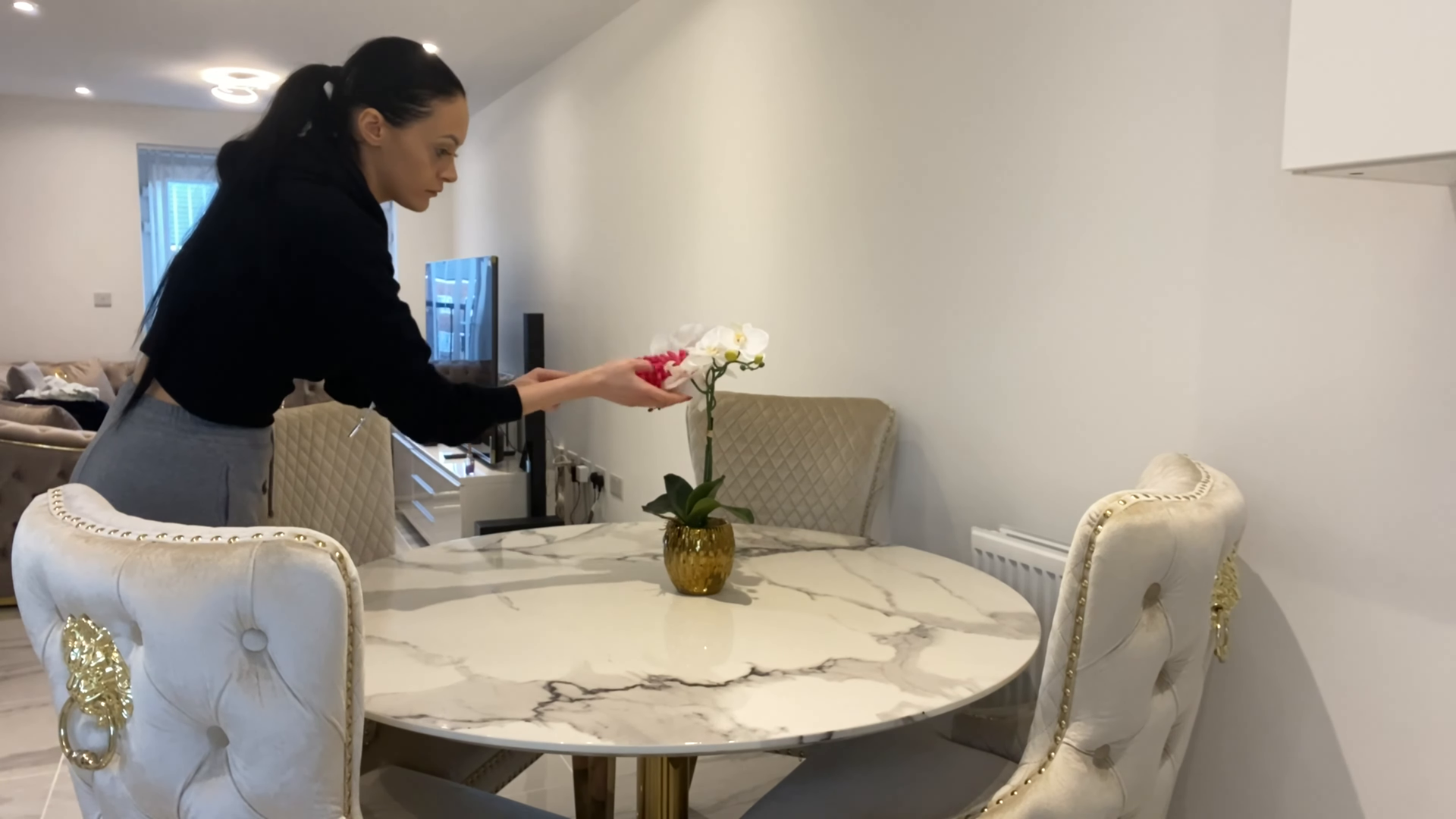 Insured and bonded Green Hands cleaner at work in a home