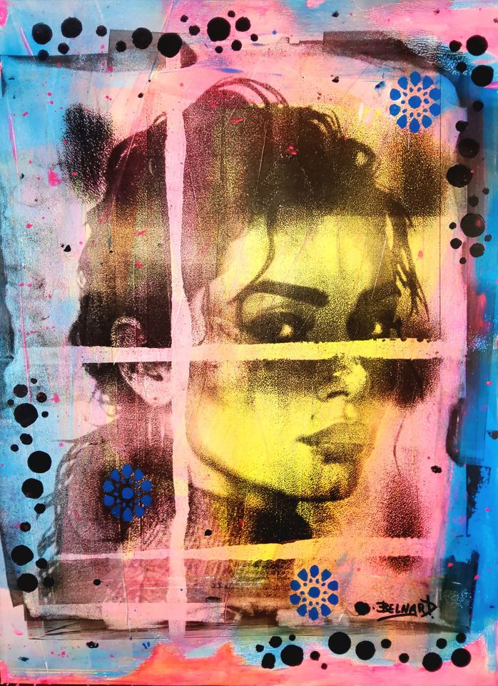 Monotype , techniques
 Mixte , acrylique, encres, gouache. Olivier Belnard.
