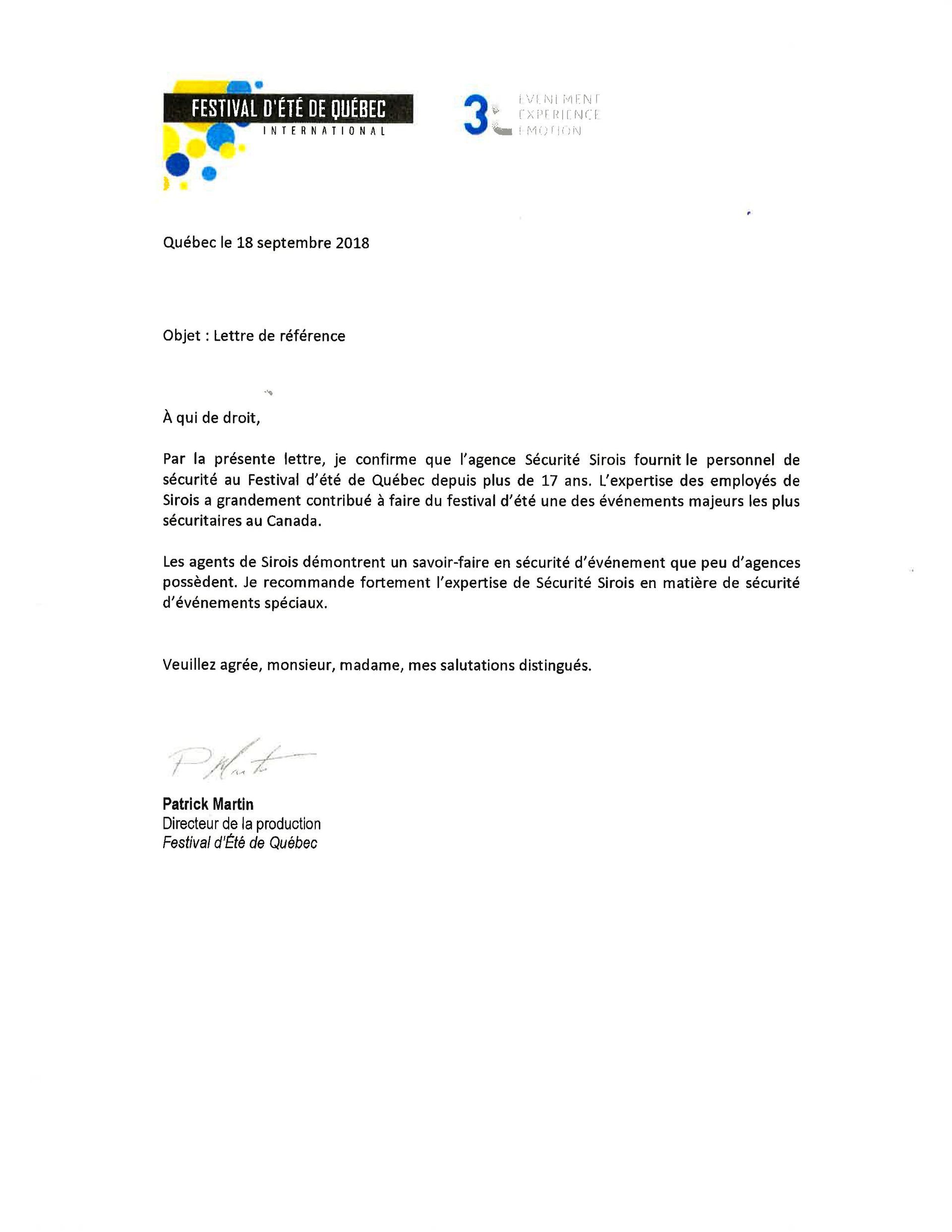 Papier à en-tête avec texte et signature, probablement une communication commerciale.