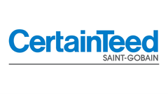 The logo for certainteed saint-gobain is blue and white.