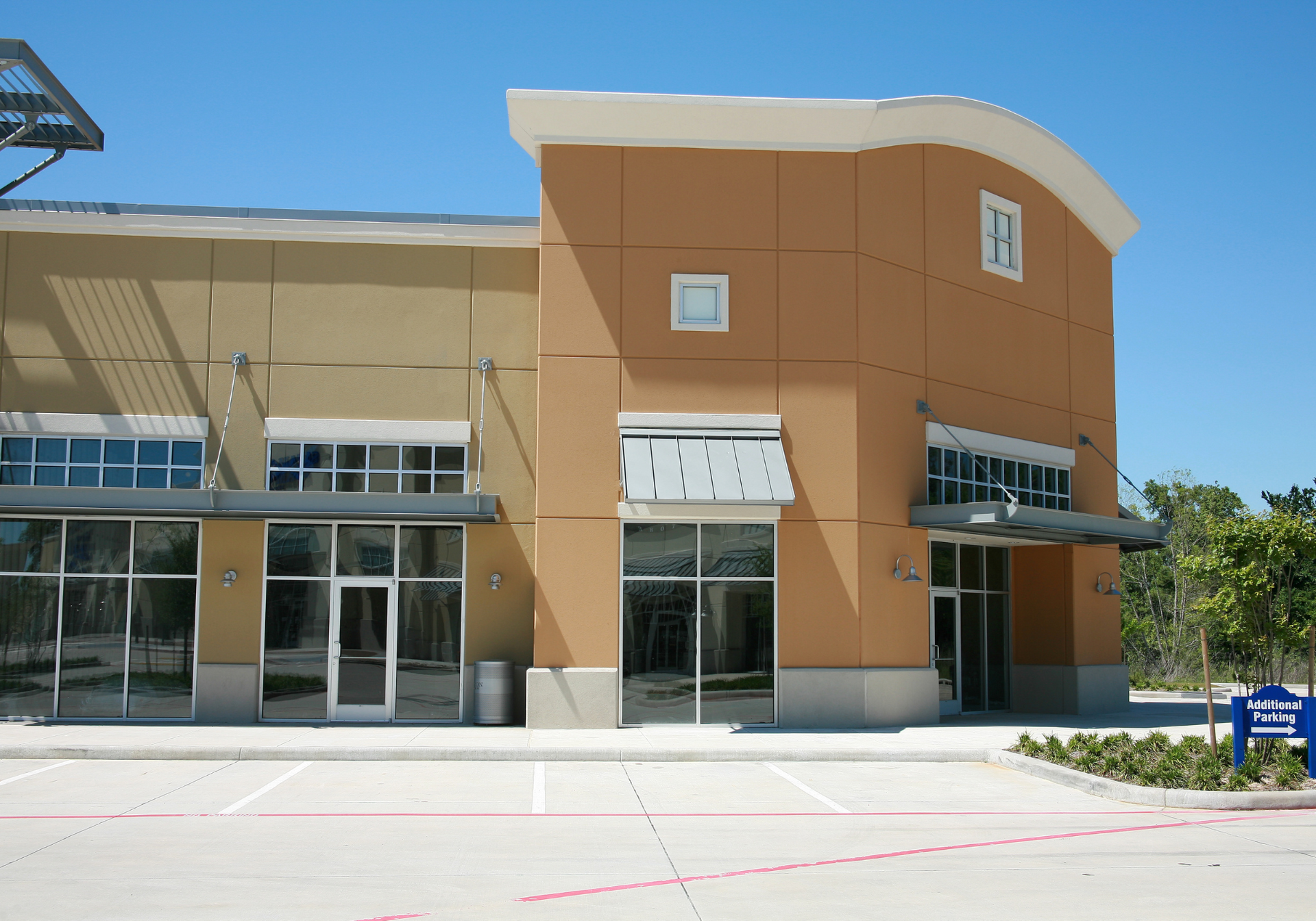pressure washed building