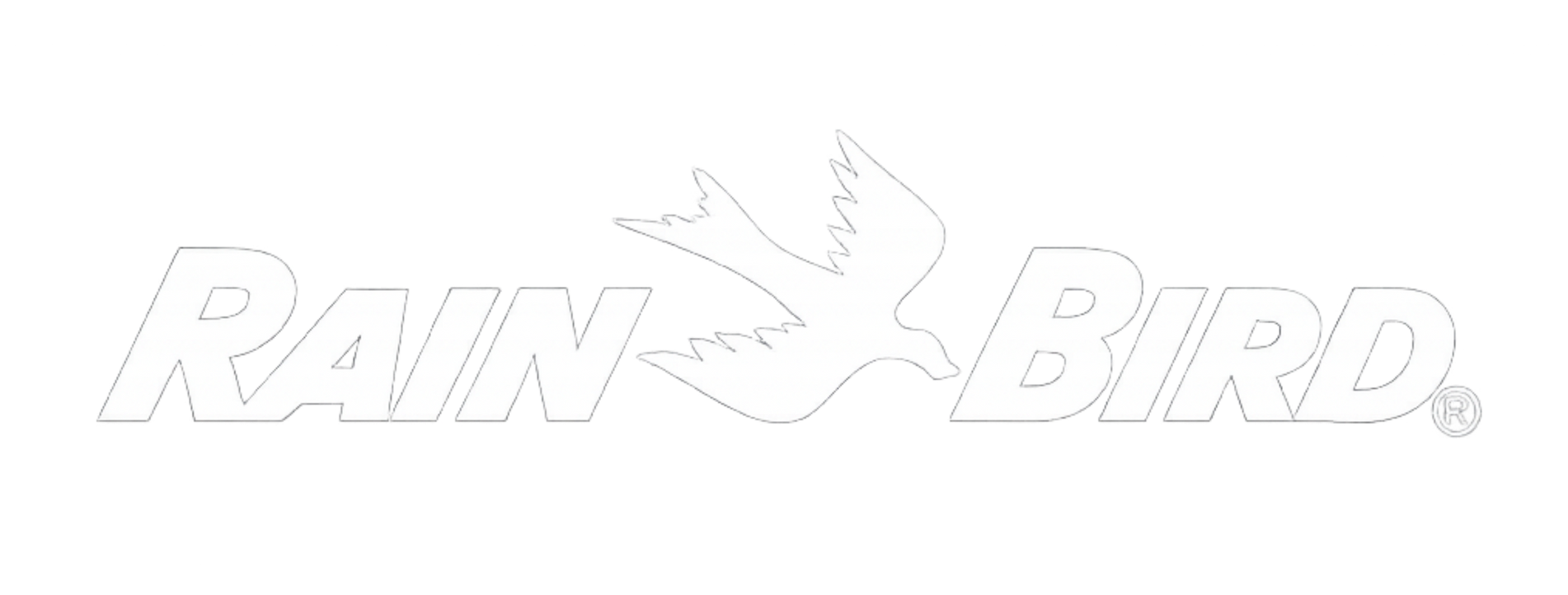 White Rain Bird logo with a bird silhouette between the words “RAIN” and “BIRD”