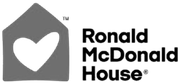 Gray house-shaped logo with a white heart inside, and 