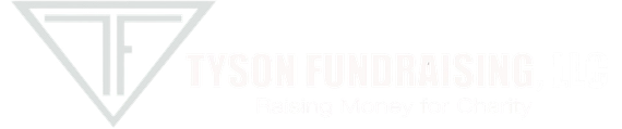 Logo for Tyson Fundraising. A triangle surrounds a stylized "TF" and text.