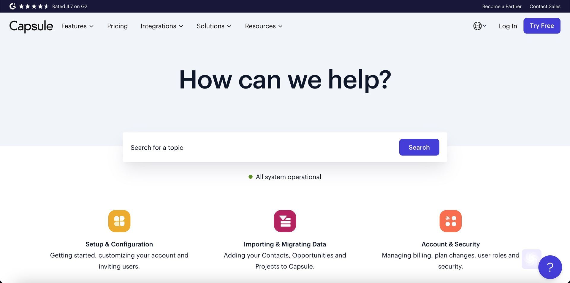 A screenshot of a website asking how can we help.