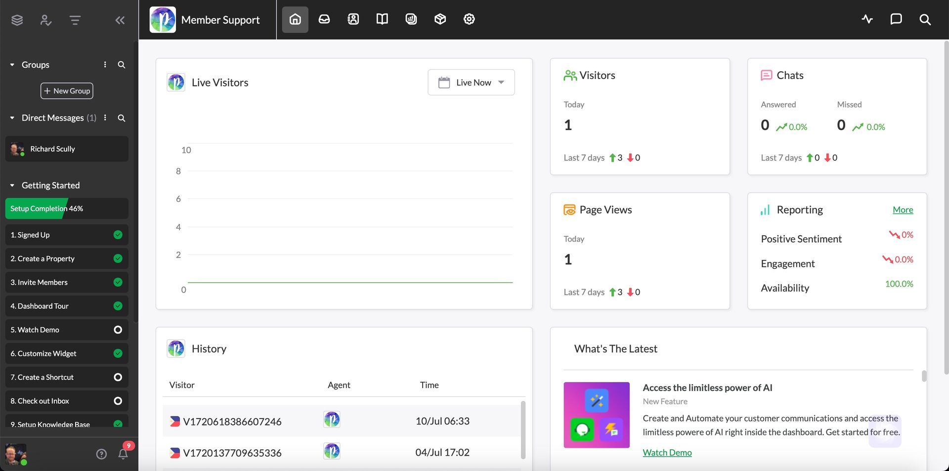 A screenshot of a dashboard on a computer screen.