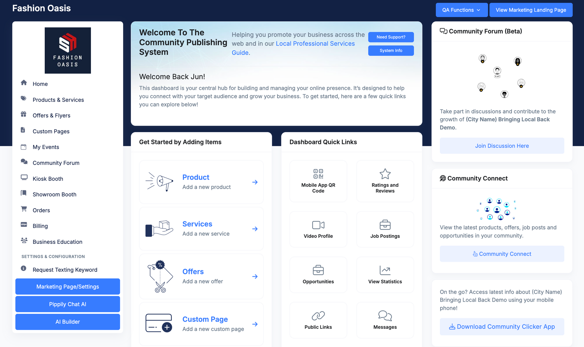 A screenshot of a website with a few icons on it