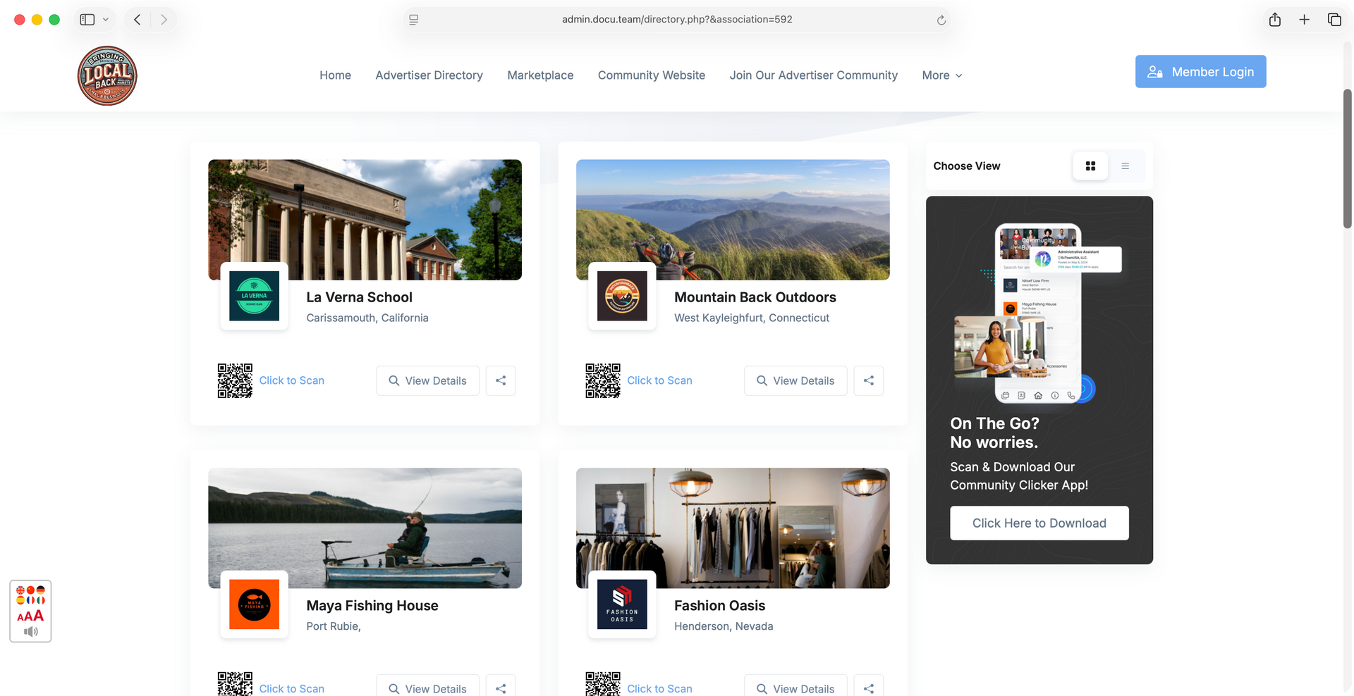 A screenshot of a website with a lot of pictures on it