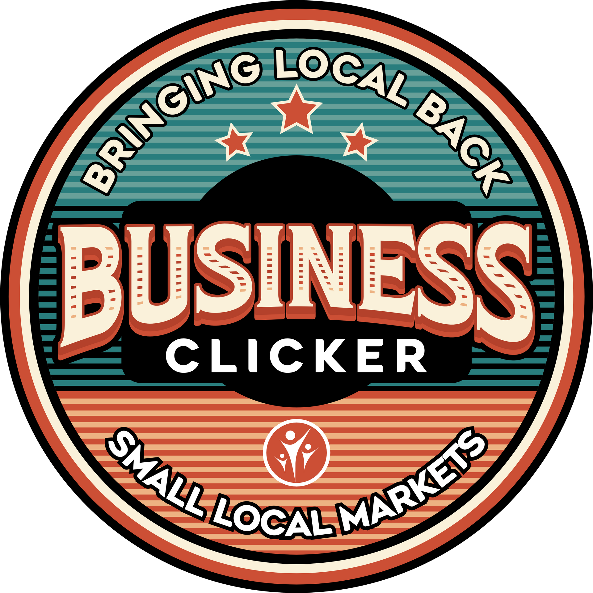 Round logo with text 