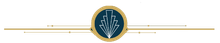 Blue and gold circular emblem centered on a thin gold horizontal line