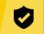 Yellow shield with black checkmark icon