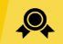 Black ribbon icon on yellow background