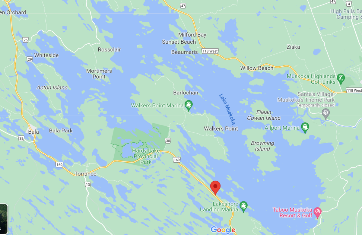lake Muskoka paddle map